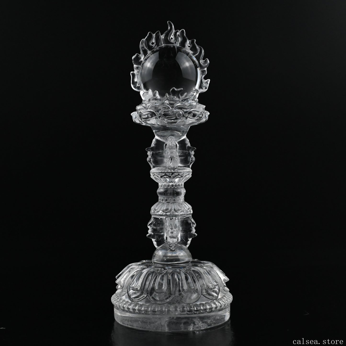 Awesome Clearquartz Vajira Sculpture Artifact Crystal Healing Hand Carved
