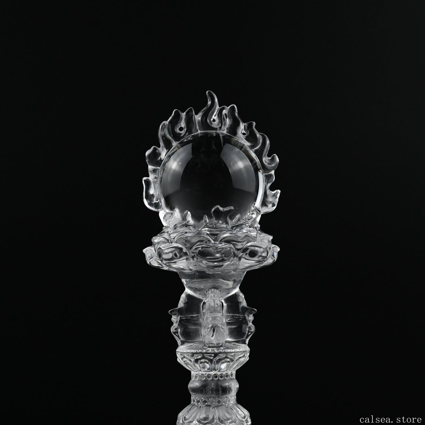 Awesome Clearquartz Vajira Sculpture Artifact Crystal Healing Hand Carved