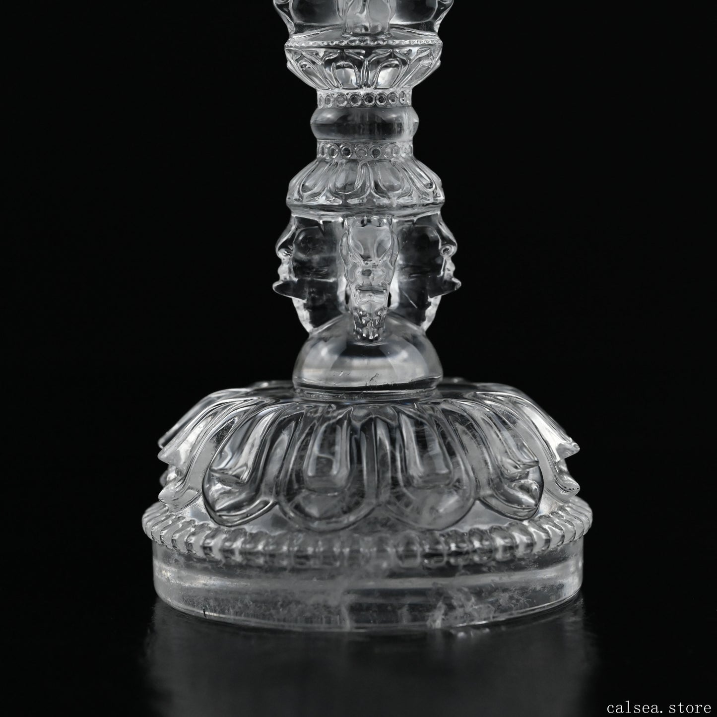 Awesome Clearquartz Vajira Sculpture Artifact Crystal Healing Hand Carved