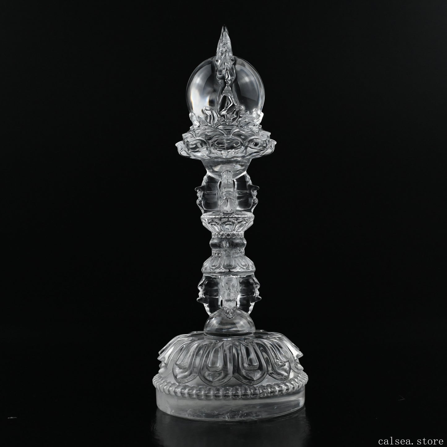 Awesome Clearquartz Vajira Sculpture Artifact Crystal Healing Hand Carved