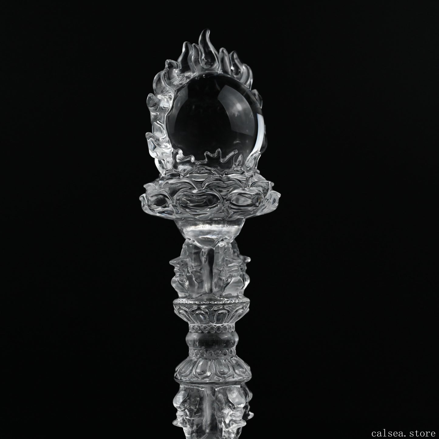 Awesome Clearquartz Vajira Sculpture Artifact Crystal Healing Hand Carved
