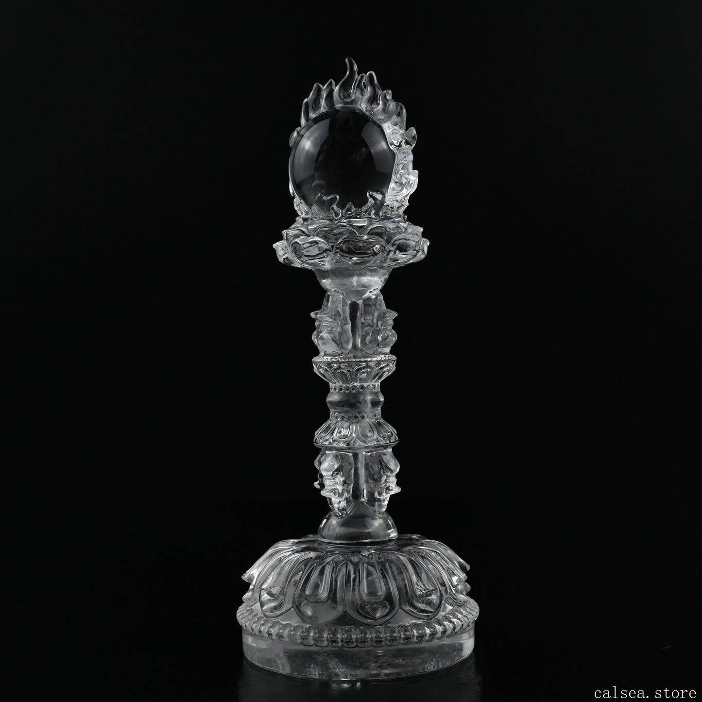 Awesome Clearquartz Vajira Sculpture Artifact Crystal Healing Hand Carved