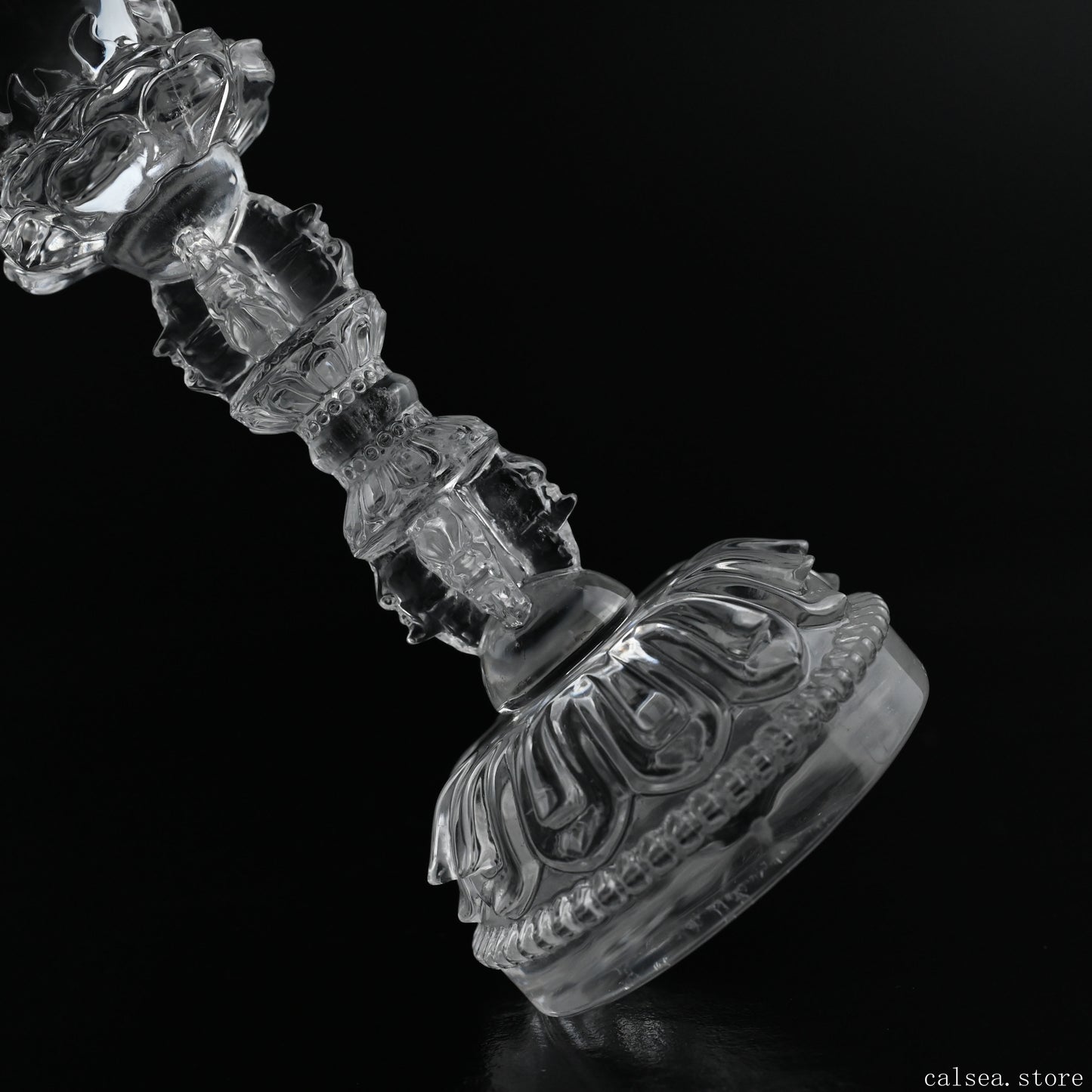 Awesome Clearquartz Vajira Sculpture Artifact Crystal Healing Hand Carved