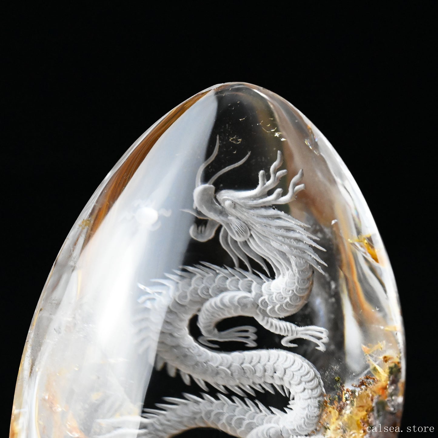 Awesome Colorful Gardenquartz Dragon Sculpture Crystal Healing Hand Carved