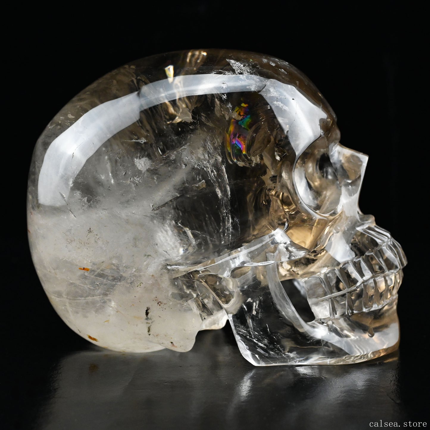 Smokeyquartz Hand Carved Crystal Skull Sculpture Crystal Healing Super Realistic
