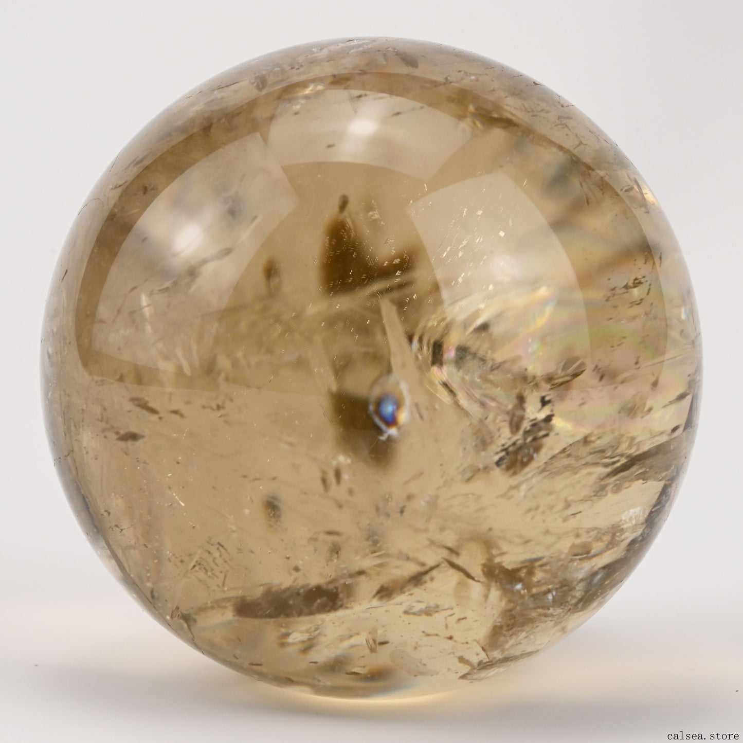 2.66'' Stunning Rainbow Citrine Sphere Crystal Healing Hand Carved Sphere/Ball