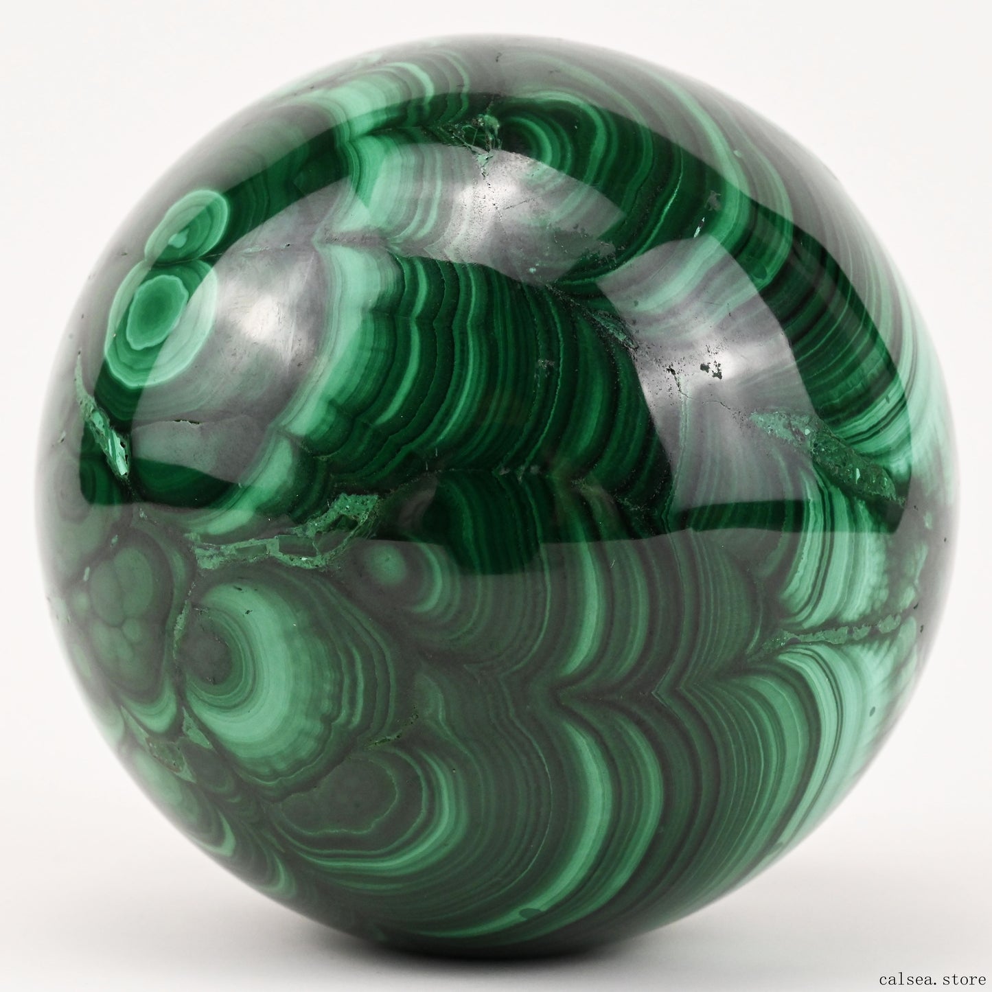 3.29'' Gemstone Malachite Sphere Crystal Healing Hand Carved Sphere/Ball