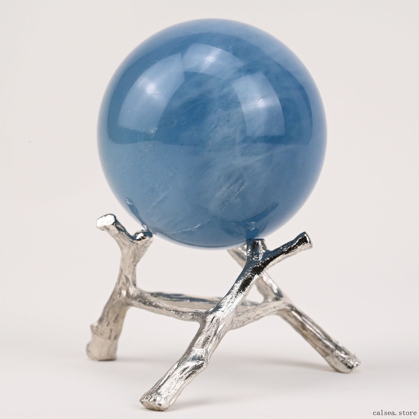 1.83'' Gemstone Aquamarine Sphere Crystal Healing Hand Carved Sphere/Ball