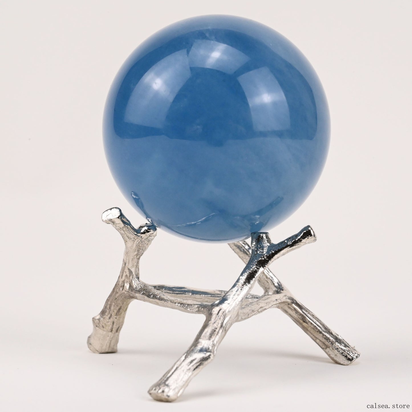 1.83'' Gemstone Aquamarine Sphere Crystal Healing Hand Carved Sphere/Ball