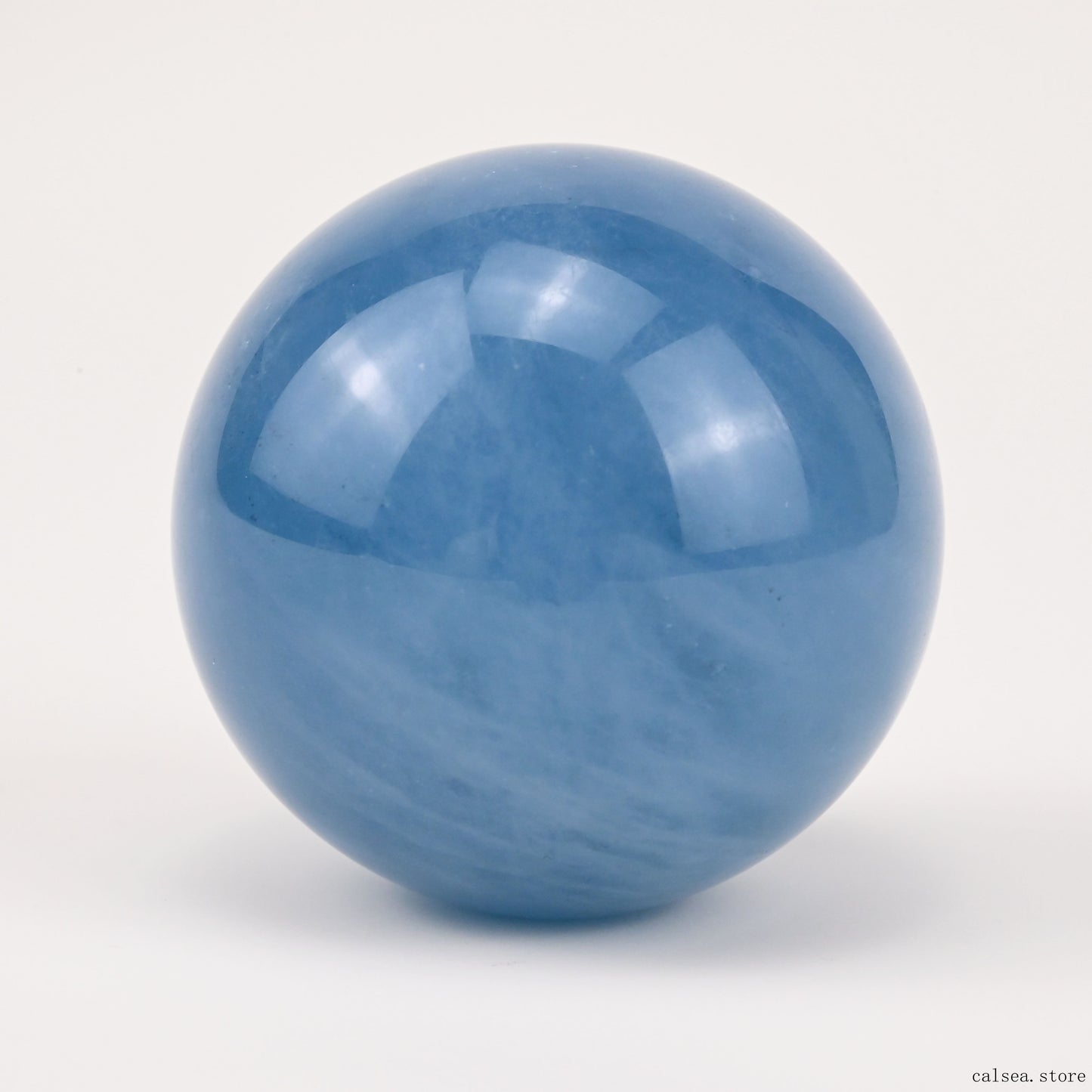 1.83'' Gemstone Aquamarine Sphere Crystal Healing Hand Carved Sphere/Ball