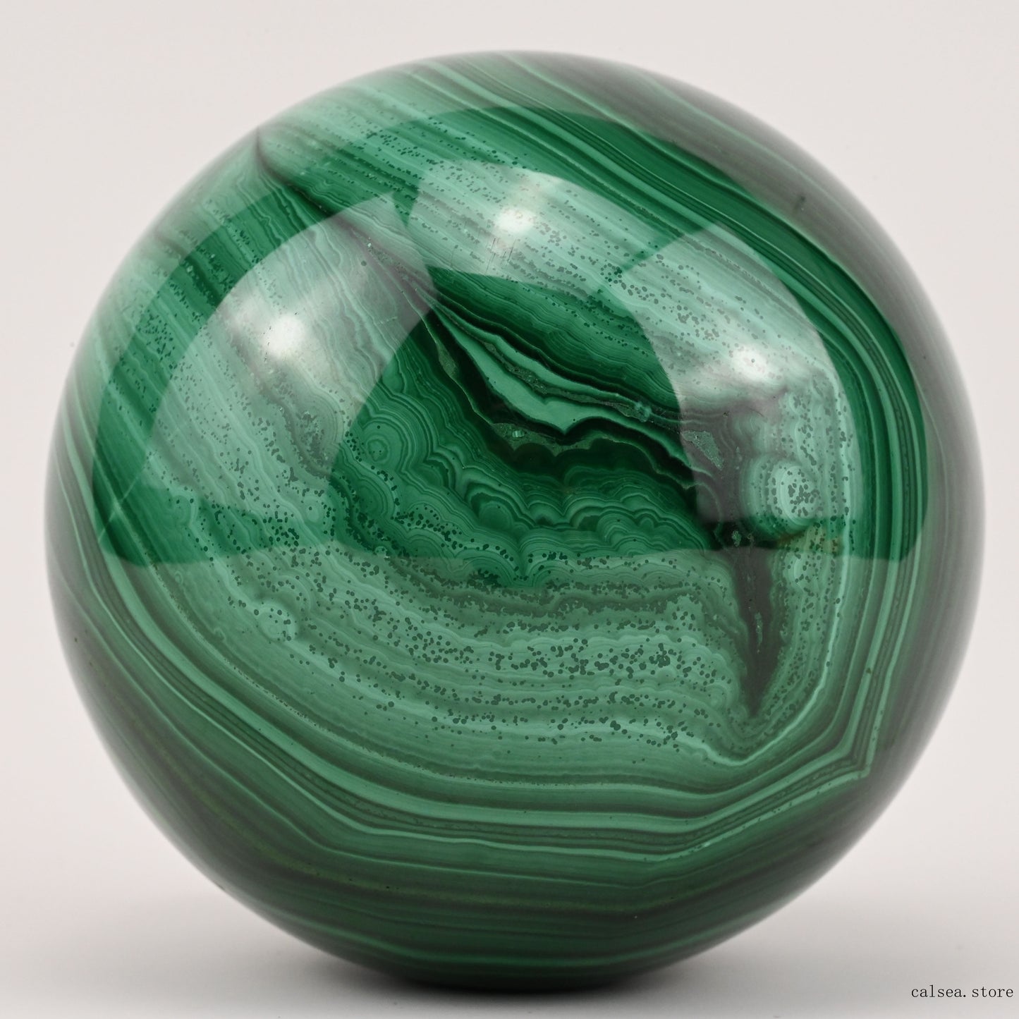 3.85'' Gemstone Malachite Sphere Crystal Healing Hand Carved Sphere/Ball
