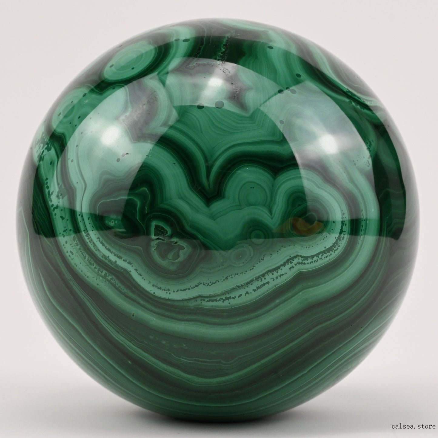 3.85'' Gemstone Malachite Sphere Crystal Healing Hand Carved Sphere/Ball