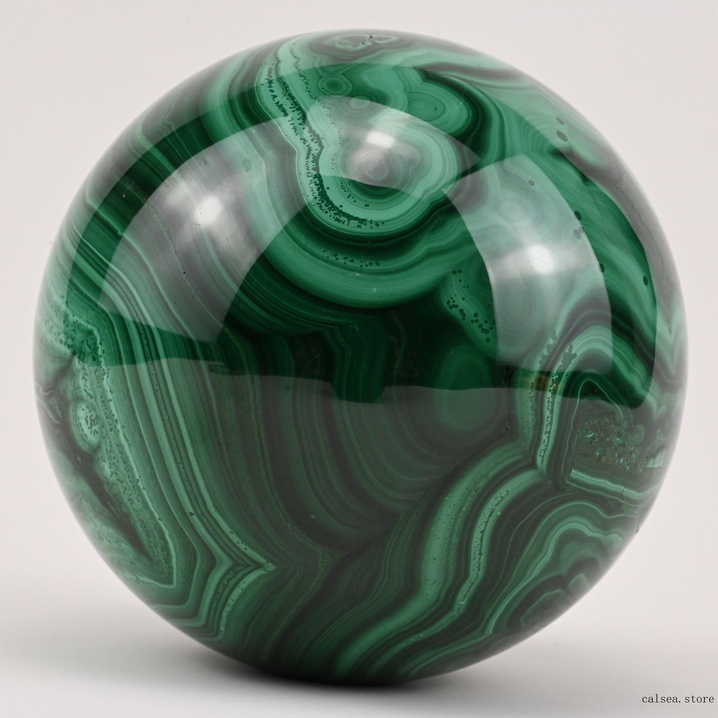 3.85'' Gemstone Malachite Sphere Crystal Healing Hand Carved Sphere/Ball