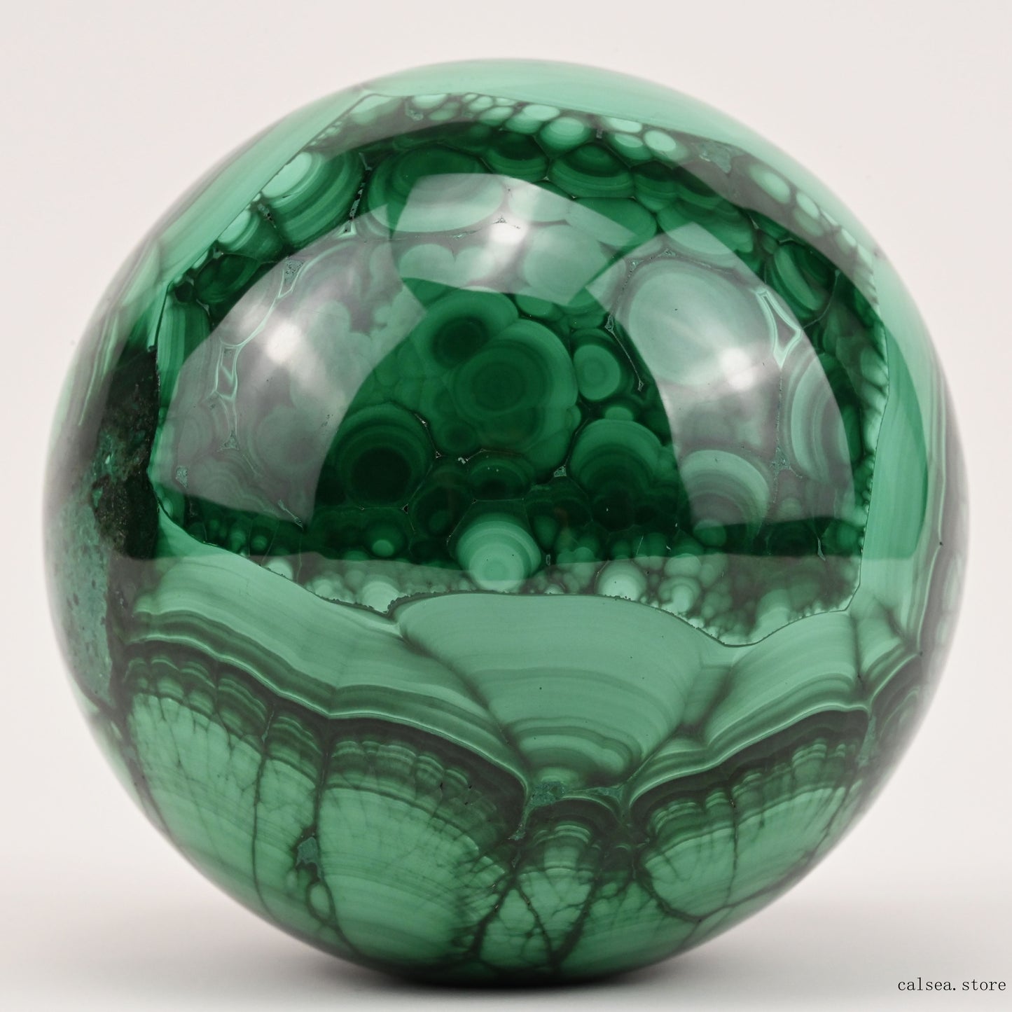 3.11'' Gemstone Malachite Sphere Crystal Healing Hand Carved Sphere/Ball