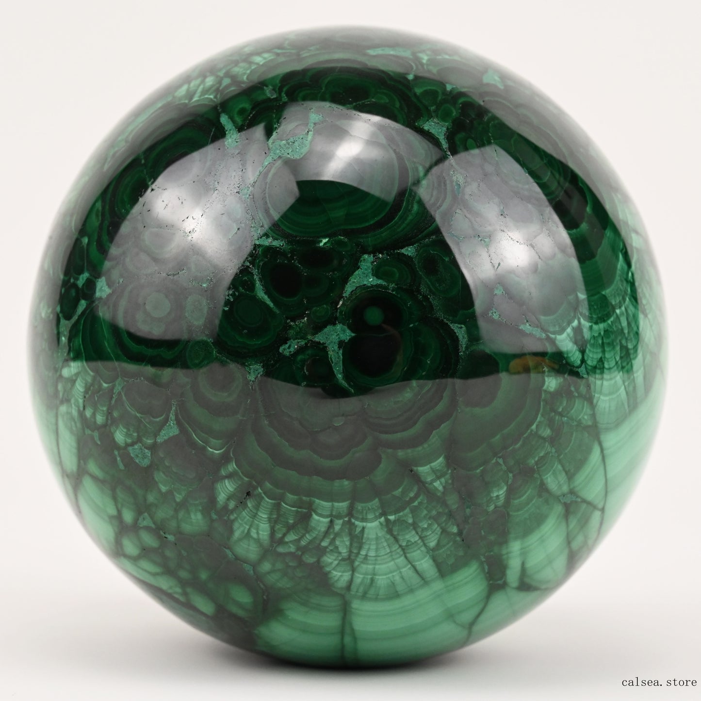 3.11'' Gemstone Malachite Sphere Crystal Healing Hand Carved Sphere/Ball