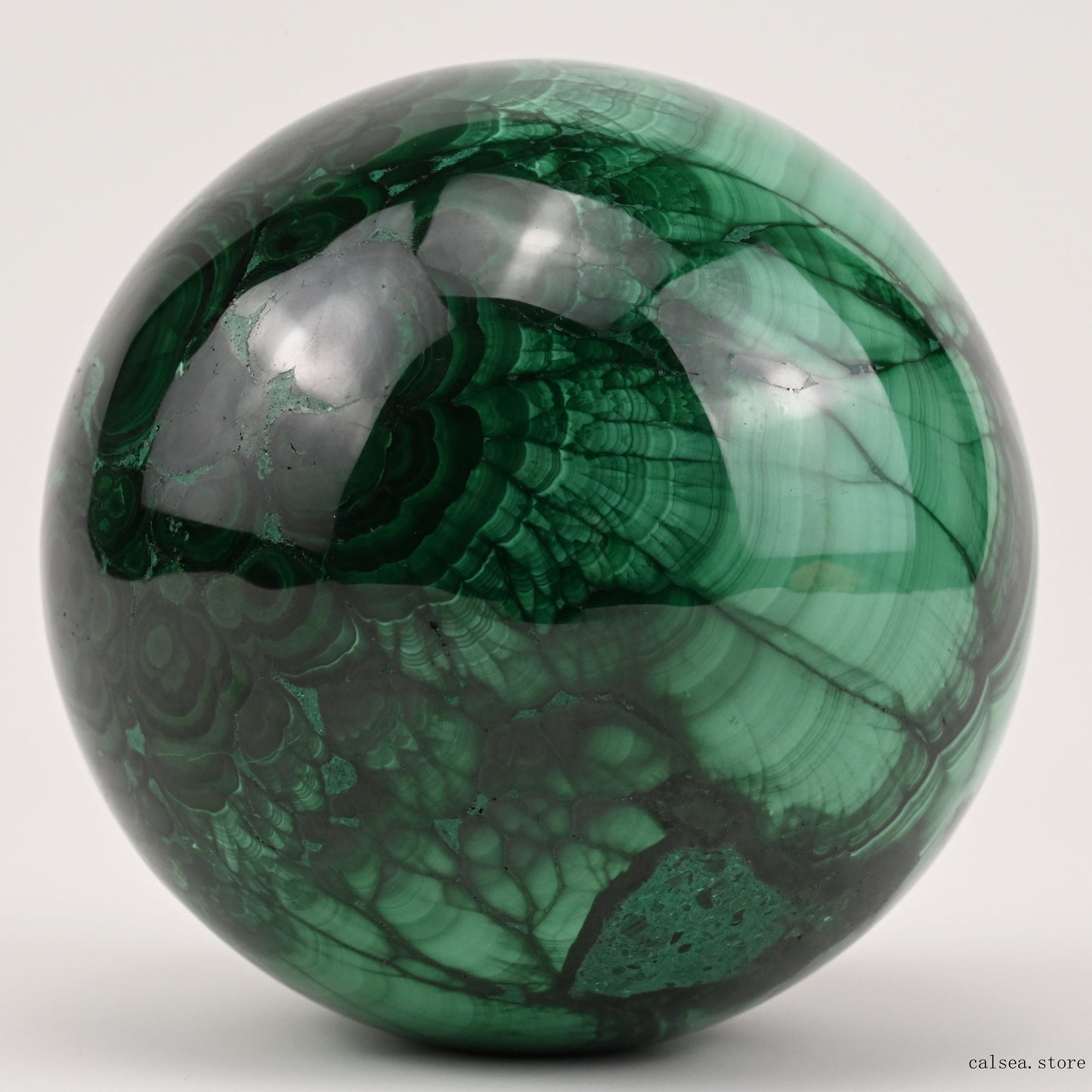 3.11'' Gemstone Malachite Sphere Crystal Healing Hand Carved Sphere/Ball