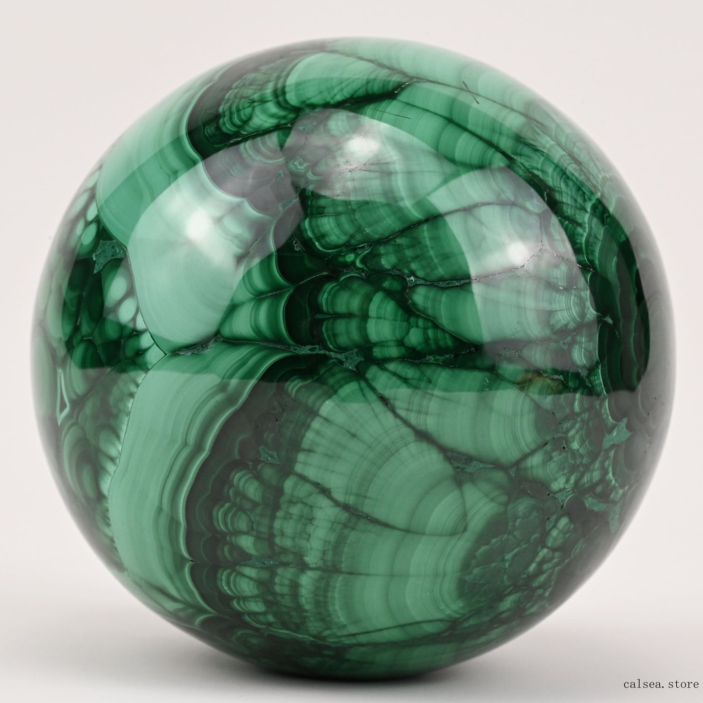 3.11'' Gemstone Malachite Sphere Crystal Healing Hand Carved Sphere/Ball