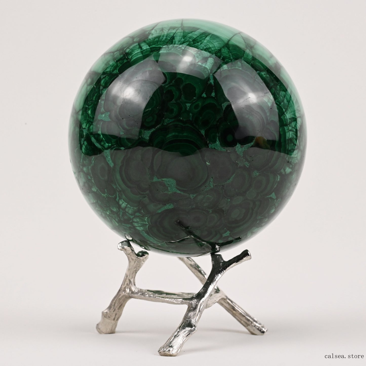 3.11'' Gemstone Malachite Sphere Crystal Healing Hand Carved Sphere/Ball