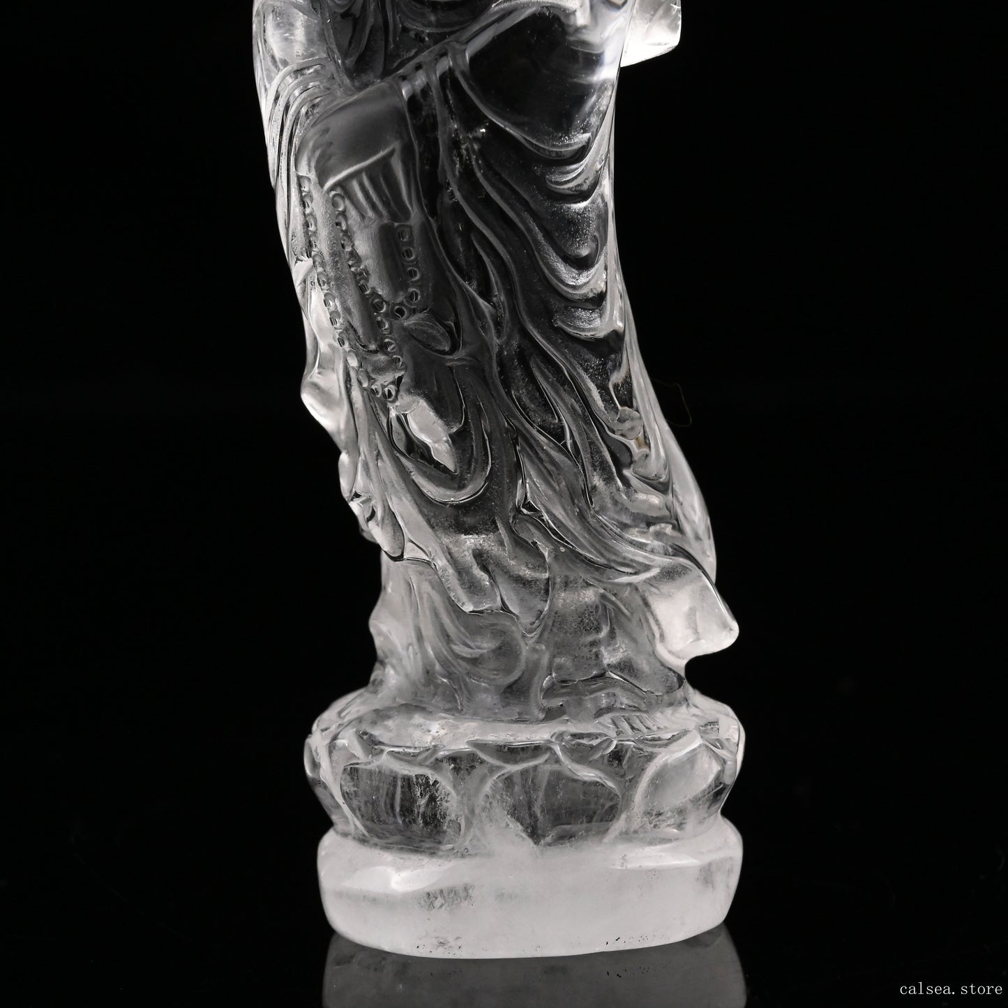 Clearquartz GuanYin Sculpture Crystal Healing Hand Carved Ornaments