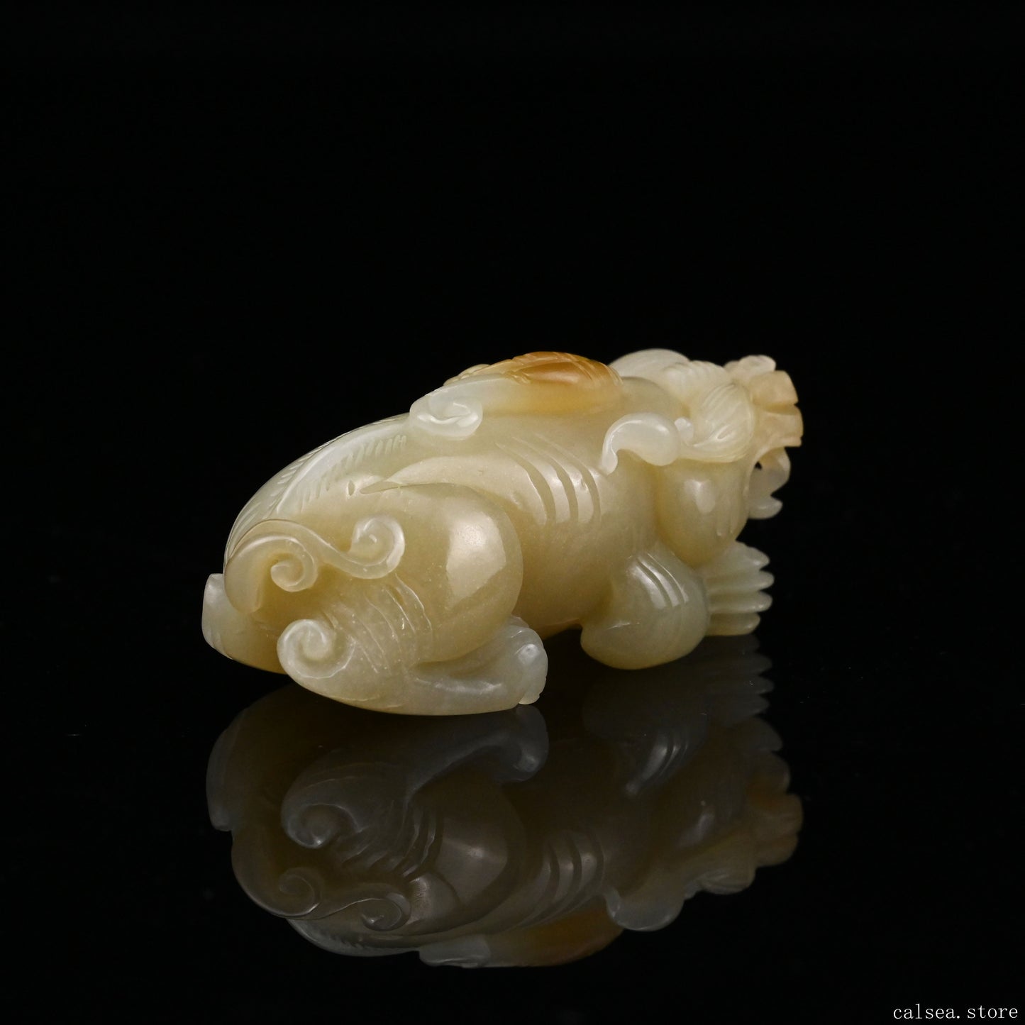 1.82'' HeTian Jade PiXiu Sculpture Hand Carved Super Realistic
