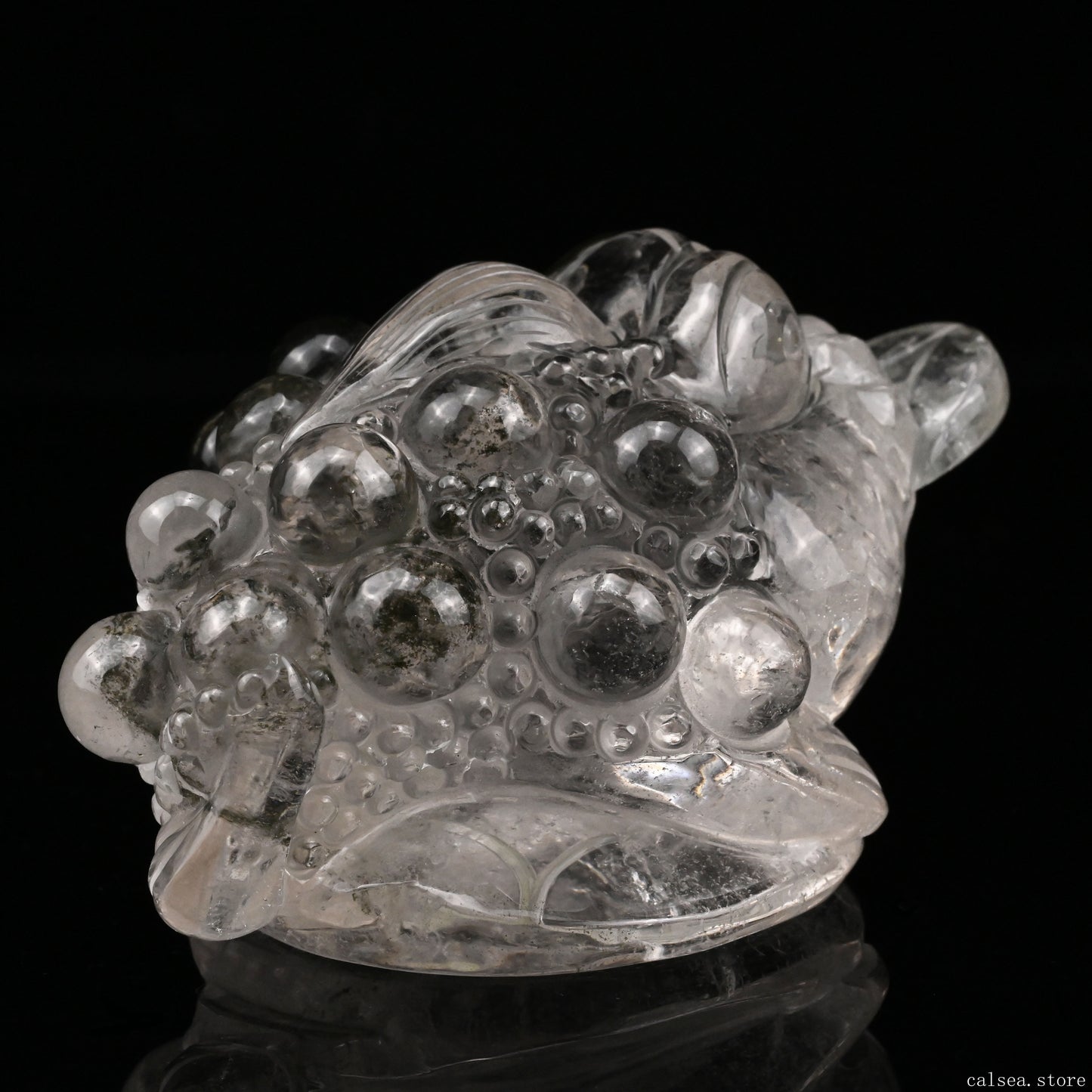 Gradenquartz,Lodalite Money Toad Sculpture Crystal Healing Hand Carved