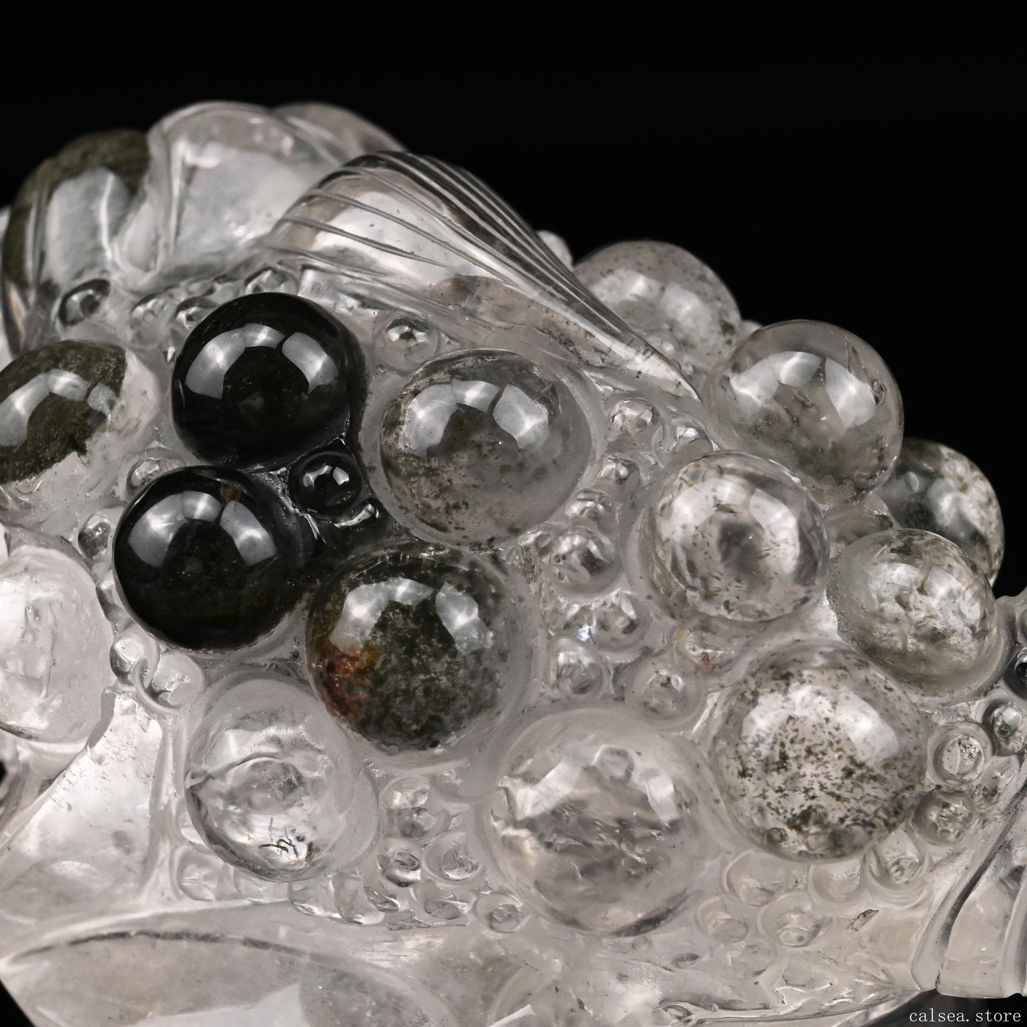 Gradenquartz,Lodalite Money Toad Sculpture Crystal Healing Hand Carved
