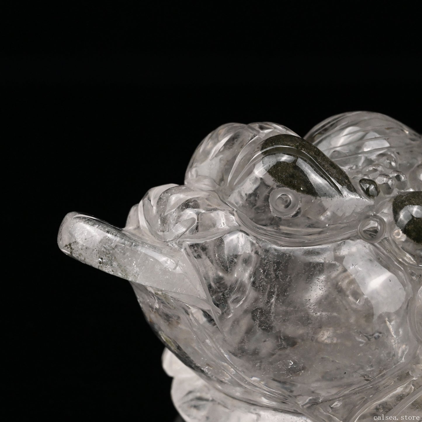 Gradenquartz,Lodalite Money Toad Sculpture Crystal Healing Hand Carved