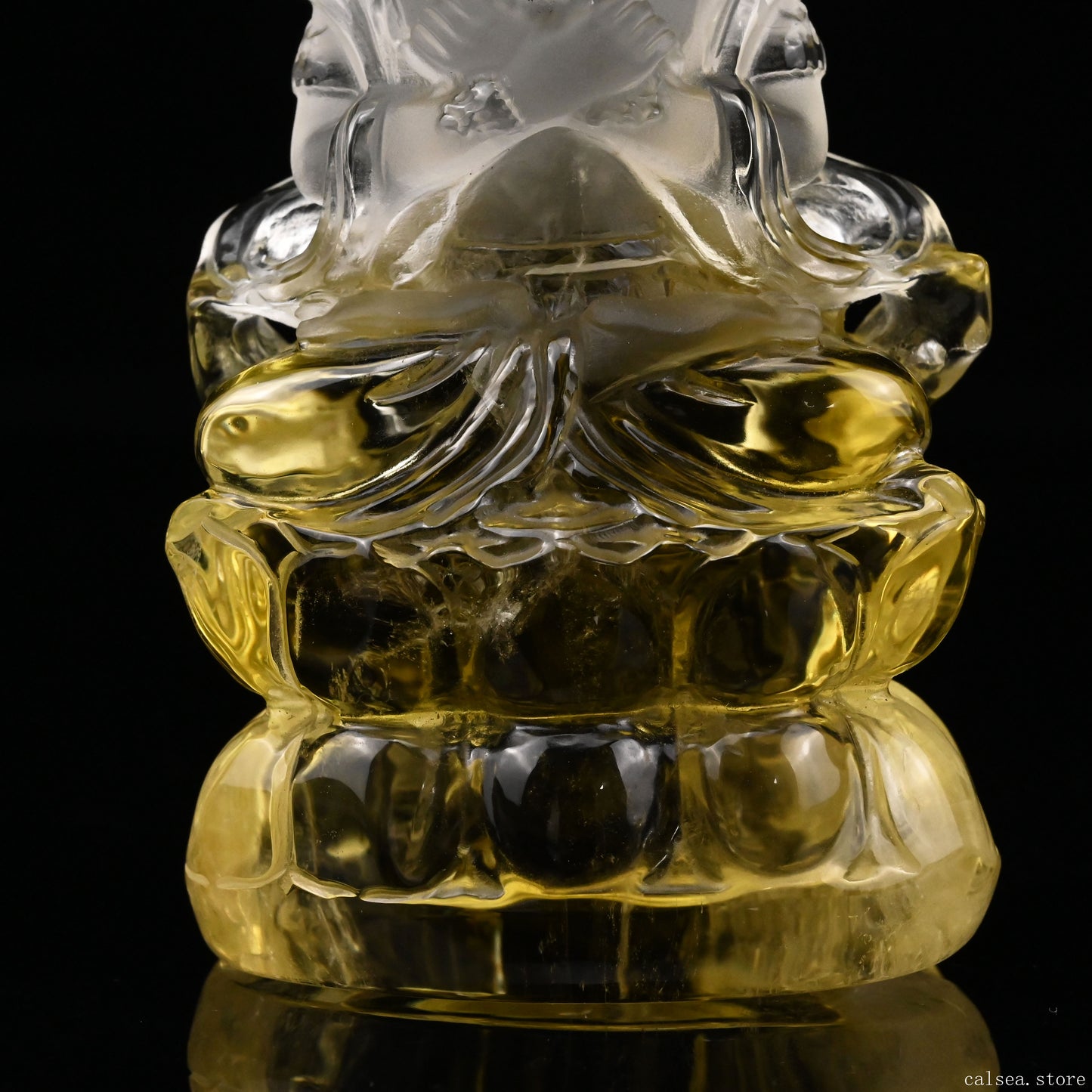 Brazil Citrine Avalokiteśvara Sculpture Hand Carved Crystal Healing