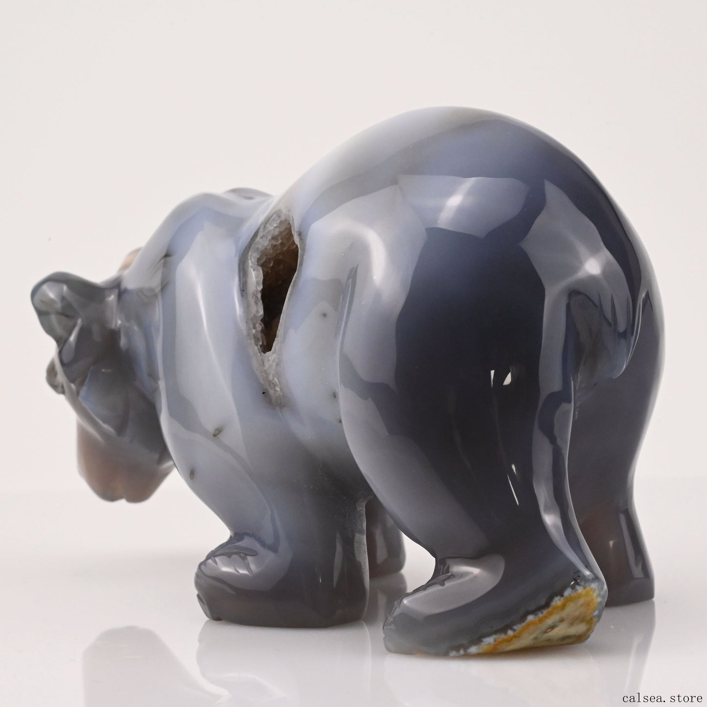 Agate Bear Sculpture Crystal Healing Hand Carved Carving