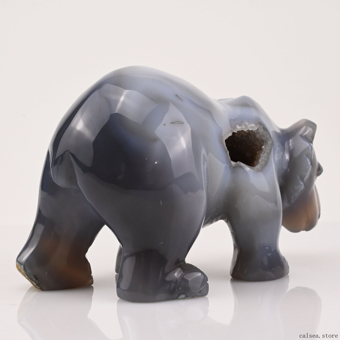 Agate Bear Sculpture Crystal Healing Hand Carved Carving
