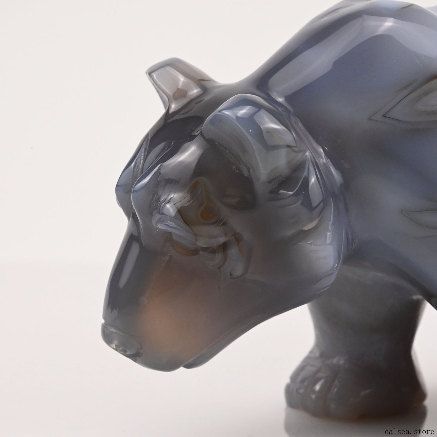Agate Bear Sculpture Crystal Healing Hand Carved Carving