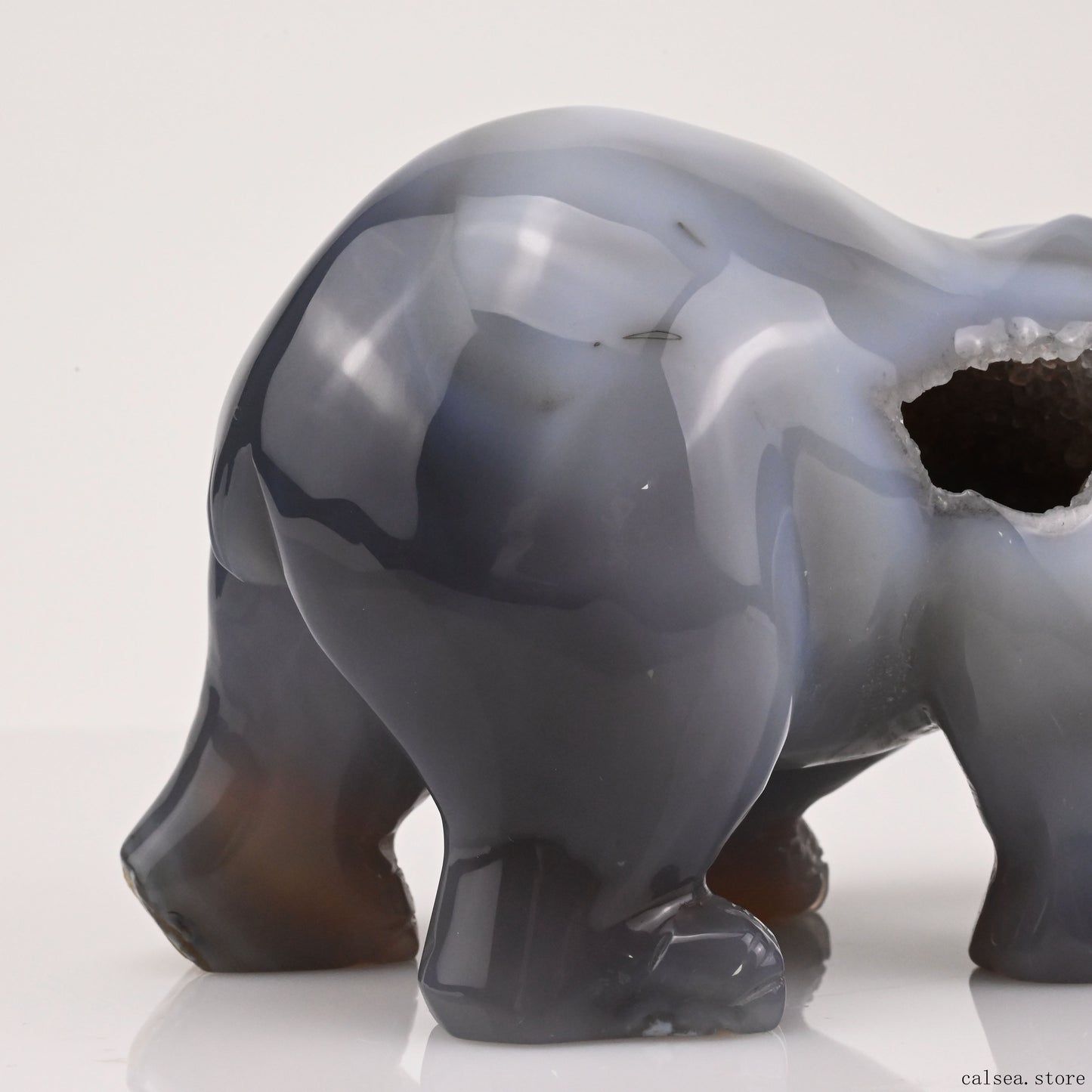 Agate Bear Sculpture Crystal Healing Hand Carved Carving