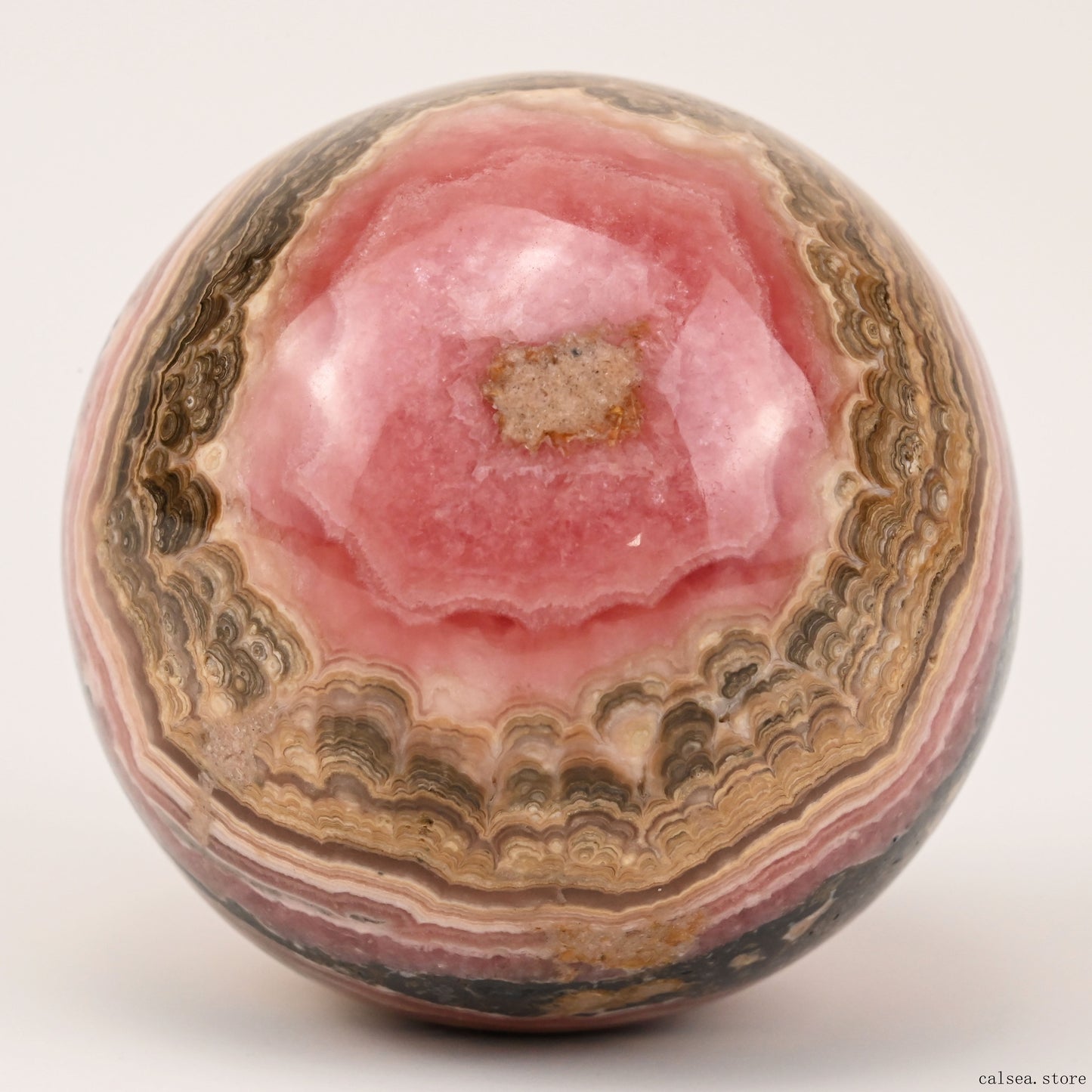 2.19'' Gemstone Rhodochrosite Sphere Crystal Healing Hand Carved Sphere/Ball