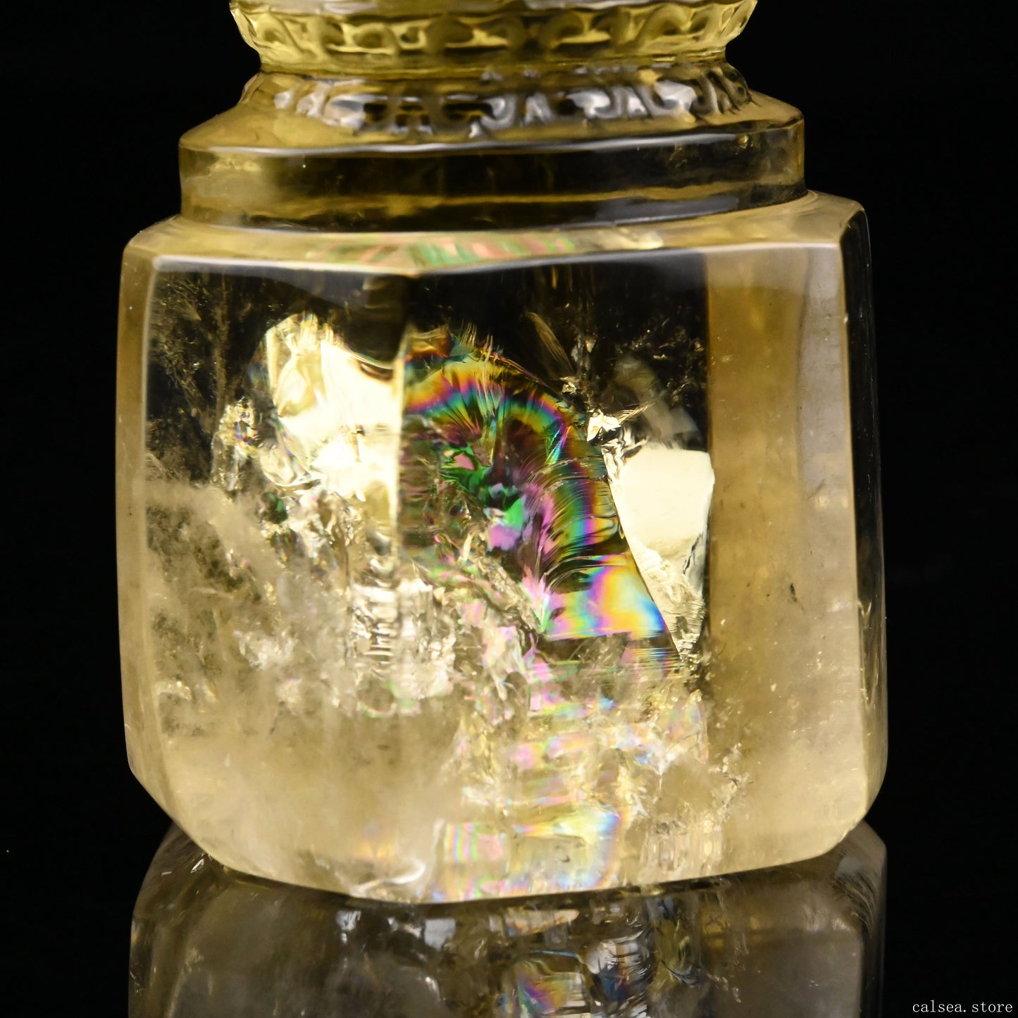 4.11'' Brazil Citrine Ganesh Buddha Sculpture Crystal Healing Hand Carved Ornaments