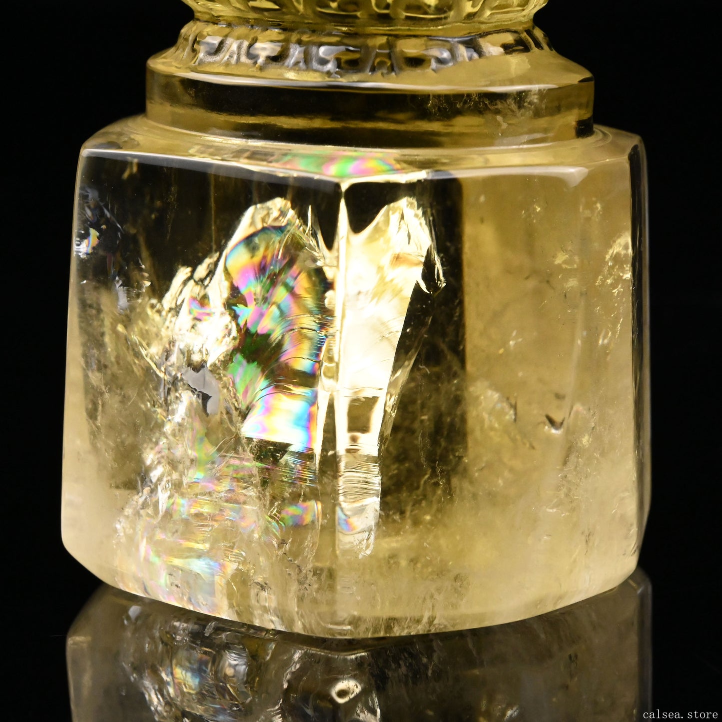 4.11'' Brazil Citrine Ganesh Buddha Sculpture Crystal Healing Hand Carved Ornaments