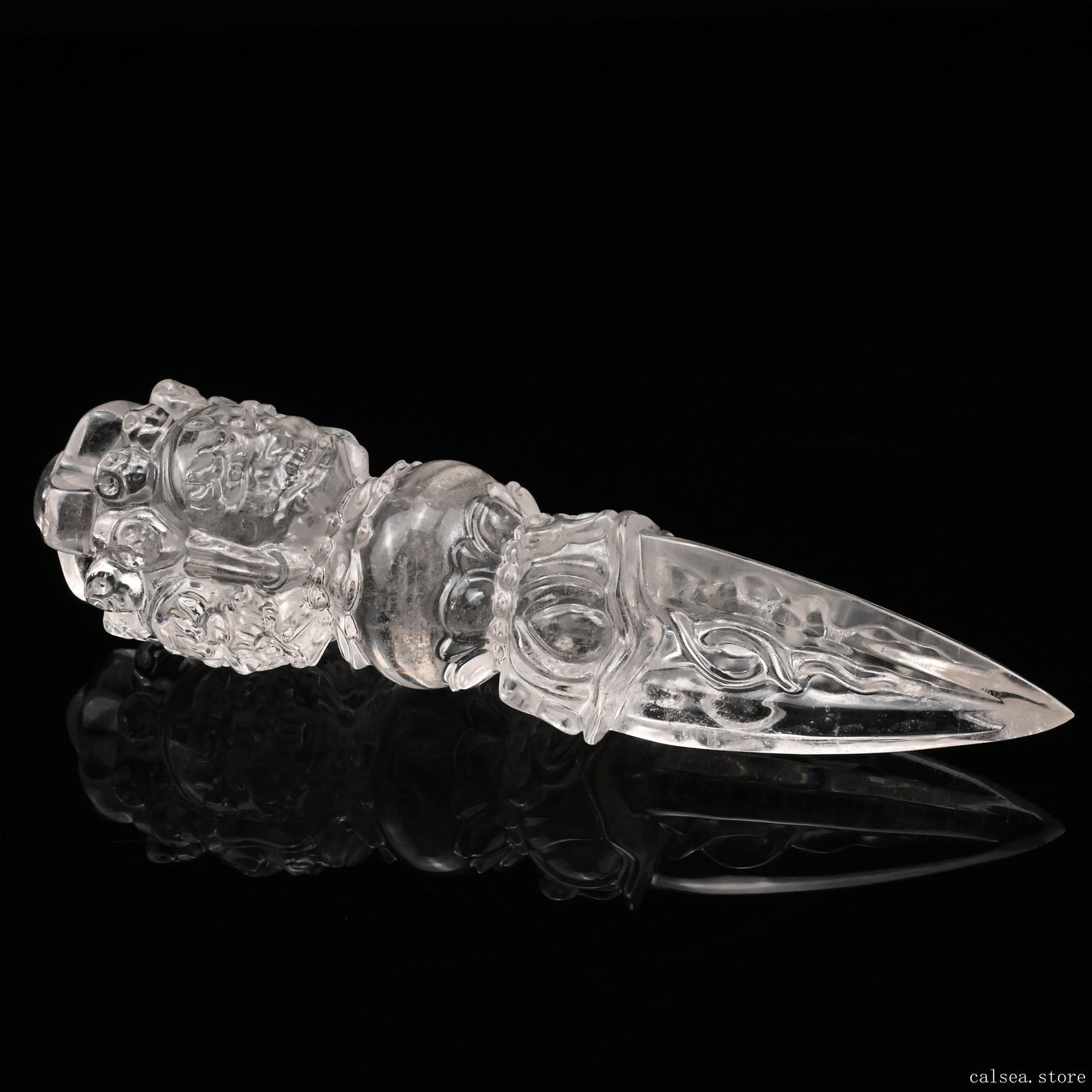Clearquartz Vajira Sculpture Artifact Crystal Healing Hand Carved