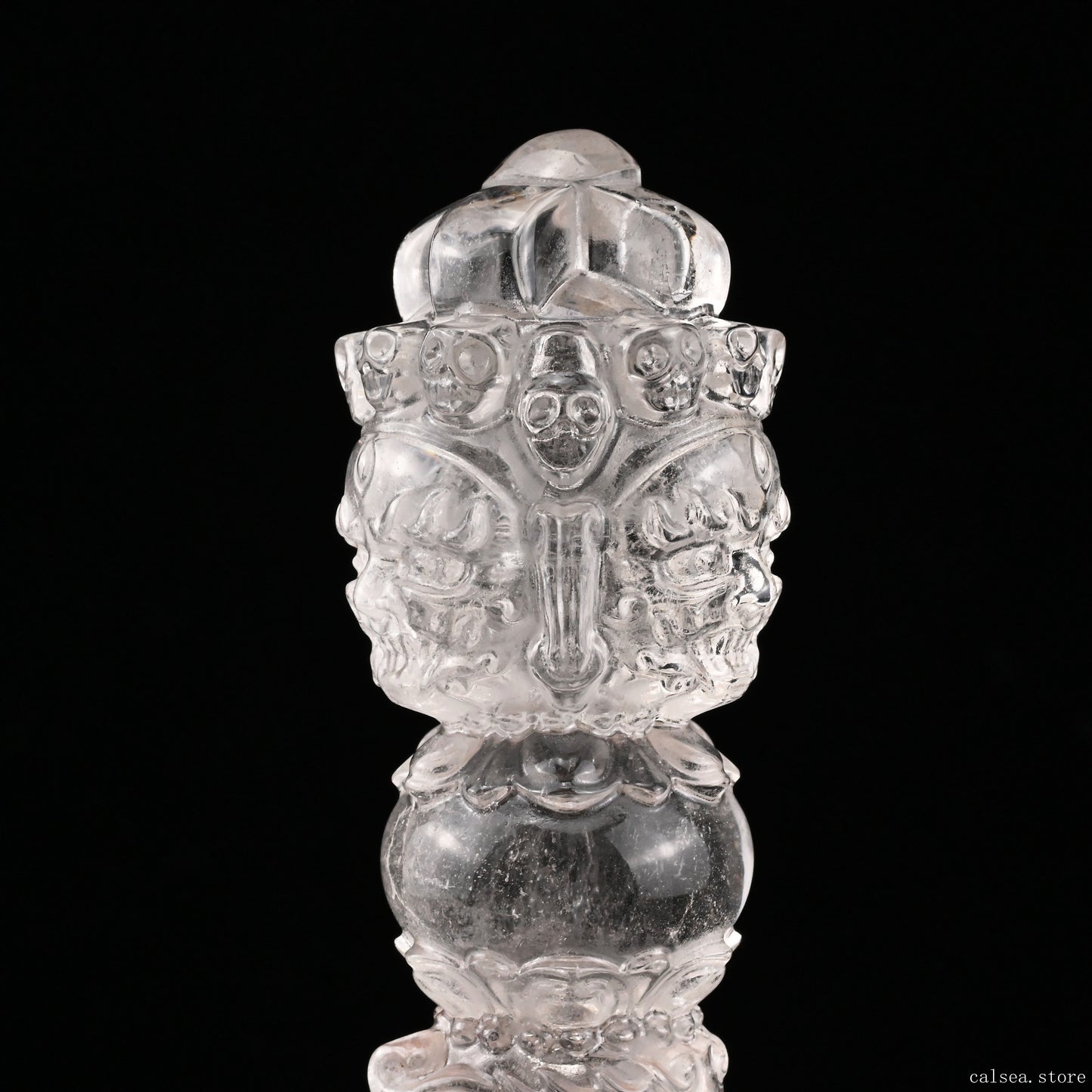 Clearquartz Vajira Sculpture Artifact Crystal Healing Hand Carved