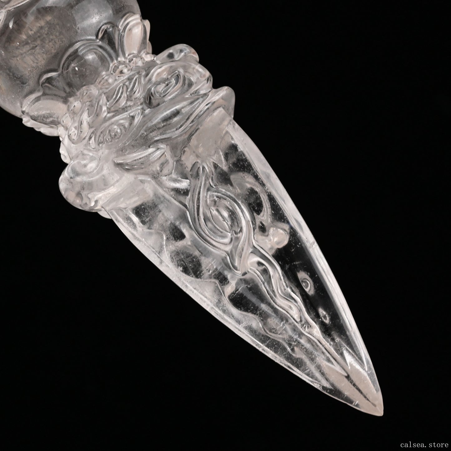 Clearquartz Vajira Sculpture Artifact Crystal Healing Hand Carved