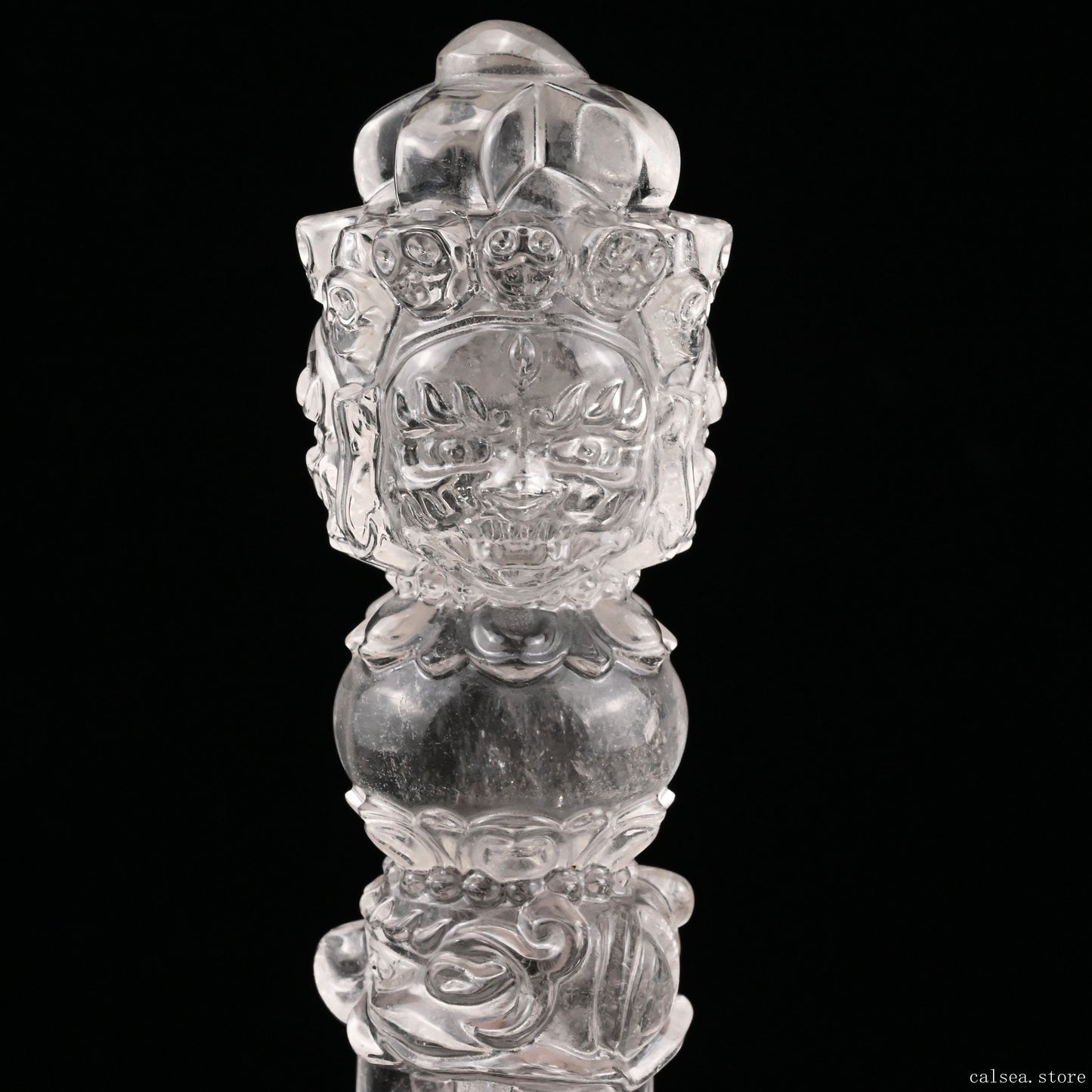 Clearquartz Vajira Sculpture Artifact Crystal Healing Hand Carved