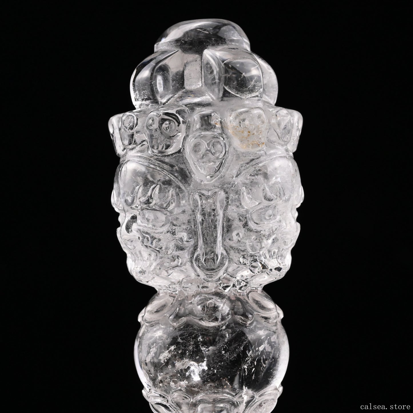 Clearquartz Vajira Sculpture Artifact Crystal Healing Hand Carved