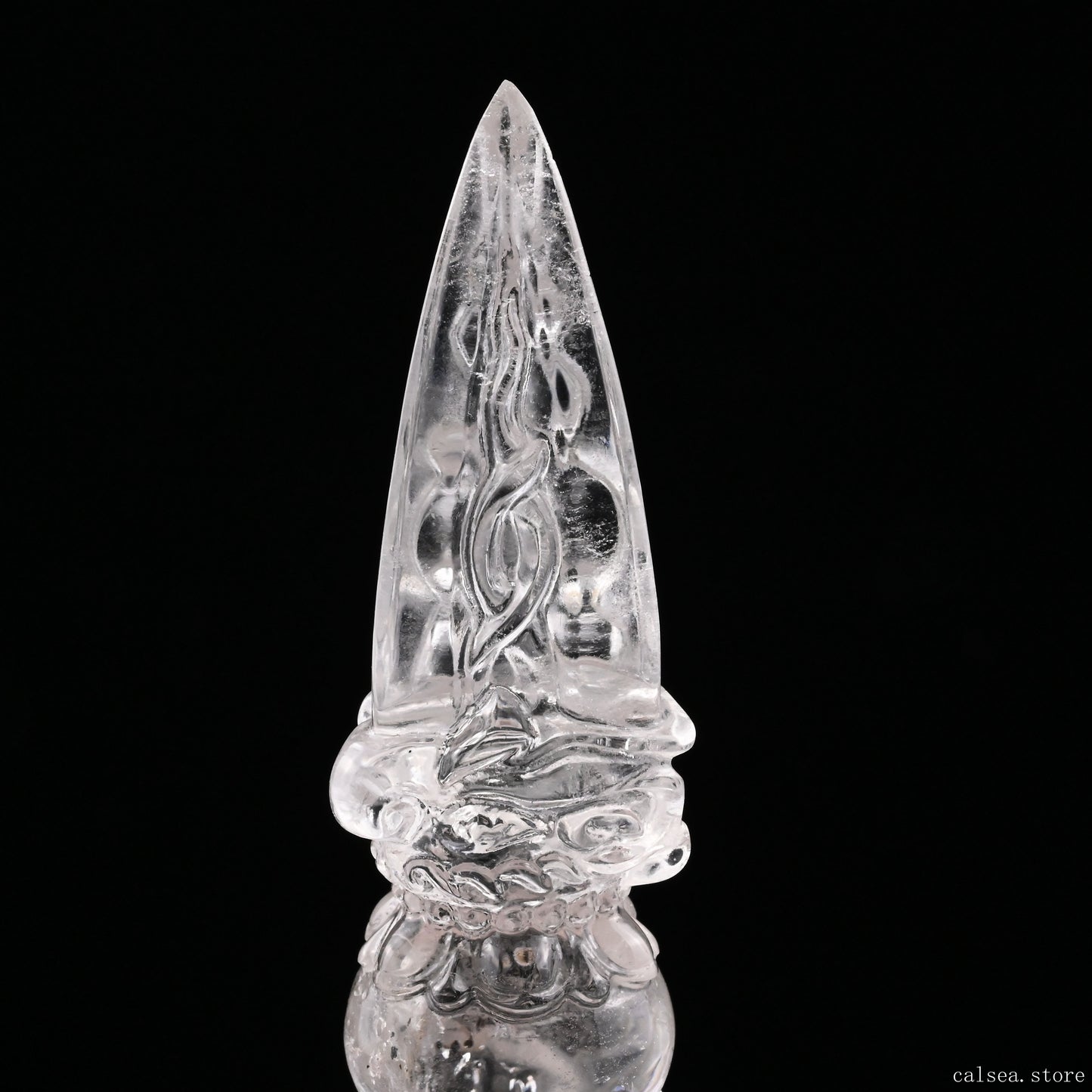 Clearquartz Vajira Sculpture Artifact Crystal Healing Hand Carved