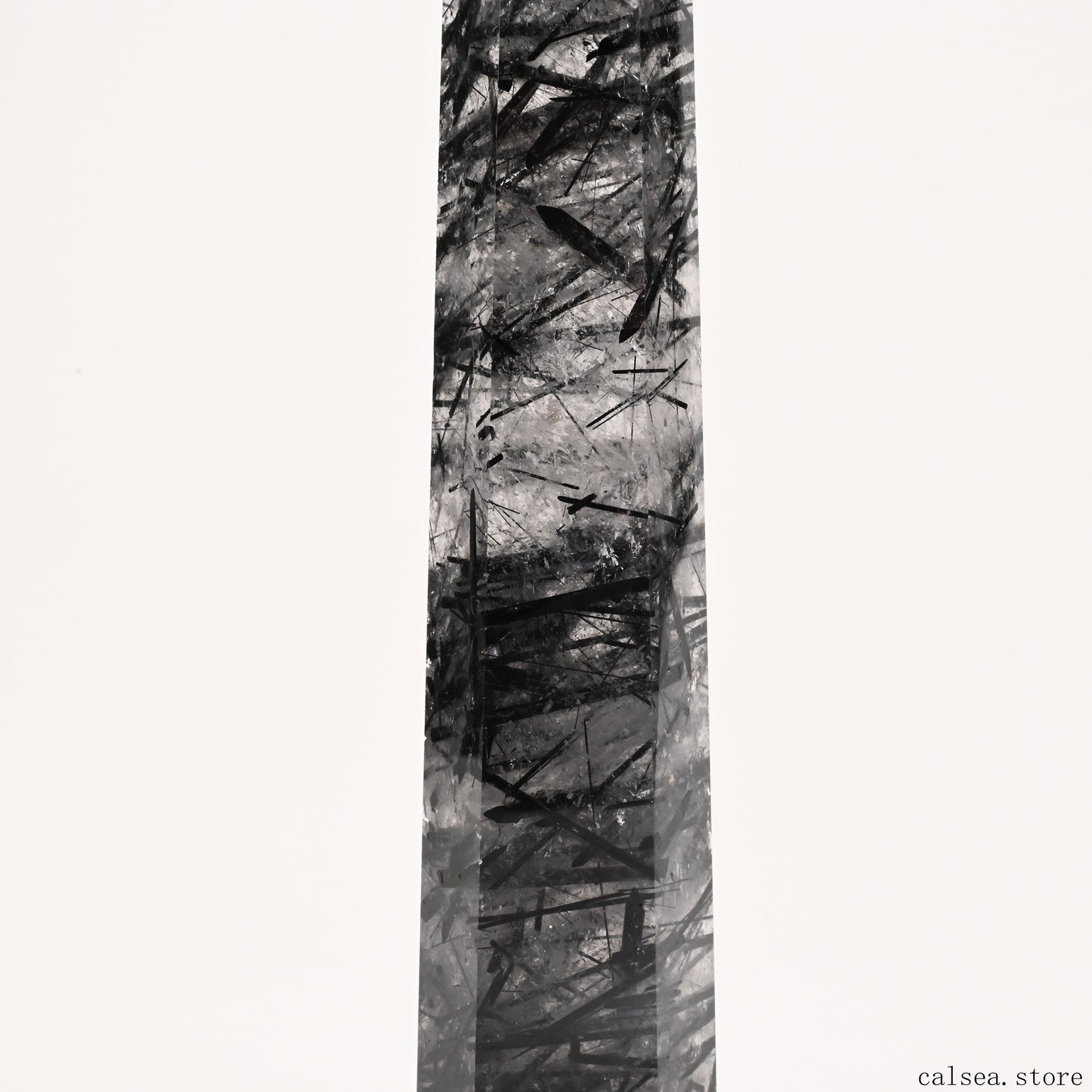 10.74'' Black Tourmaline,Rutile Tower Ornaments Point Crystal Healing Tower/Point