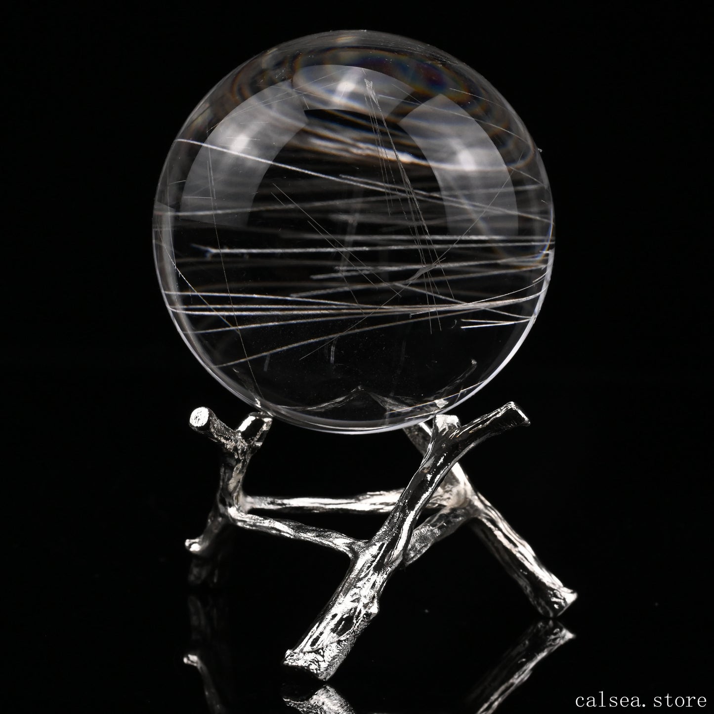 2.17'' Golden Rutilated,Rutile Sphere Crystal Healing Hand Carved Crystal Sphere/Ball