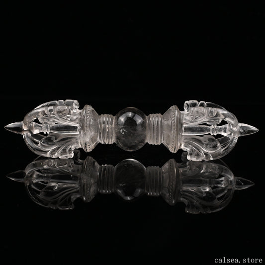Clearquartz Vajira Sculpture Artifact Crystal Healing Hand Carved