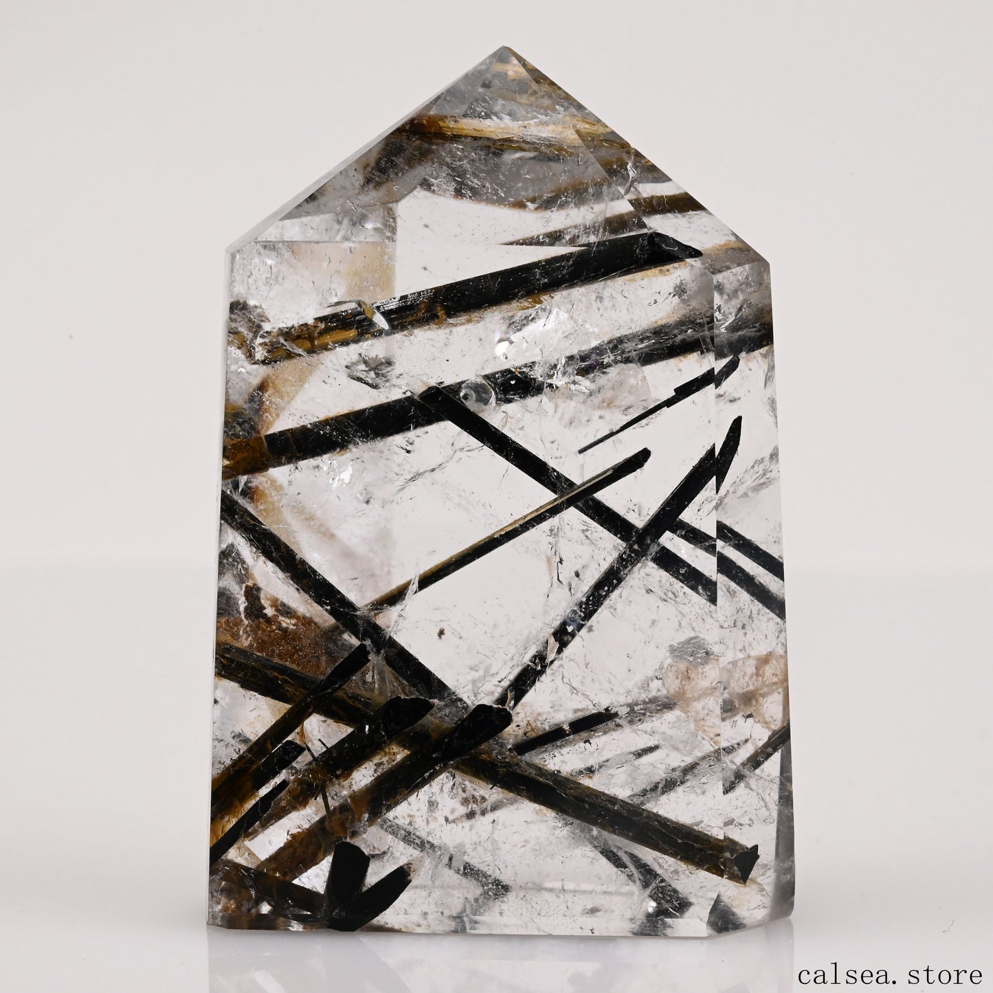 Black Tourmaline,Rutile Tower Ornaments Point Crystal Healing Tower/Point