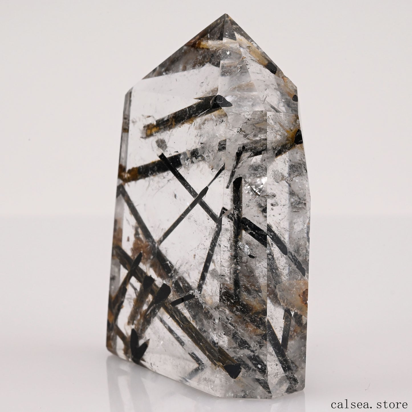 Black Tourmaline,Rutile Tower Ornaments Point Crystal Healing Tower/Point