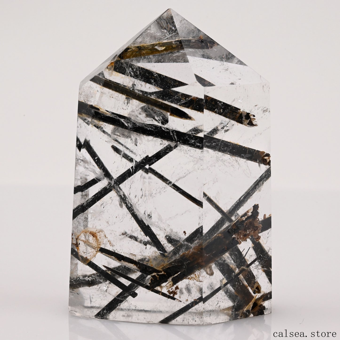 Black Tourmaline,Rutile Tower Ornaments Point Crystal Healing Tower/Point
