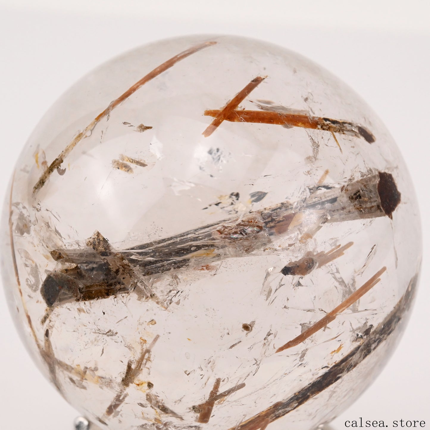 Green Tourmaline,Rutilated Sphere Hand Carved Crystal Healing Crystal Sphere/Ball