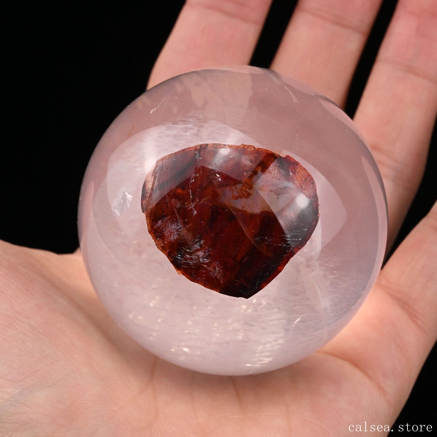 2.31'' Firequartz Sphere Crystal Healing Hand Carved Sphere/Ball