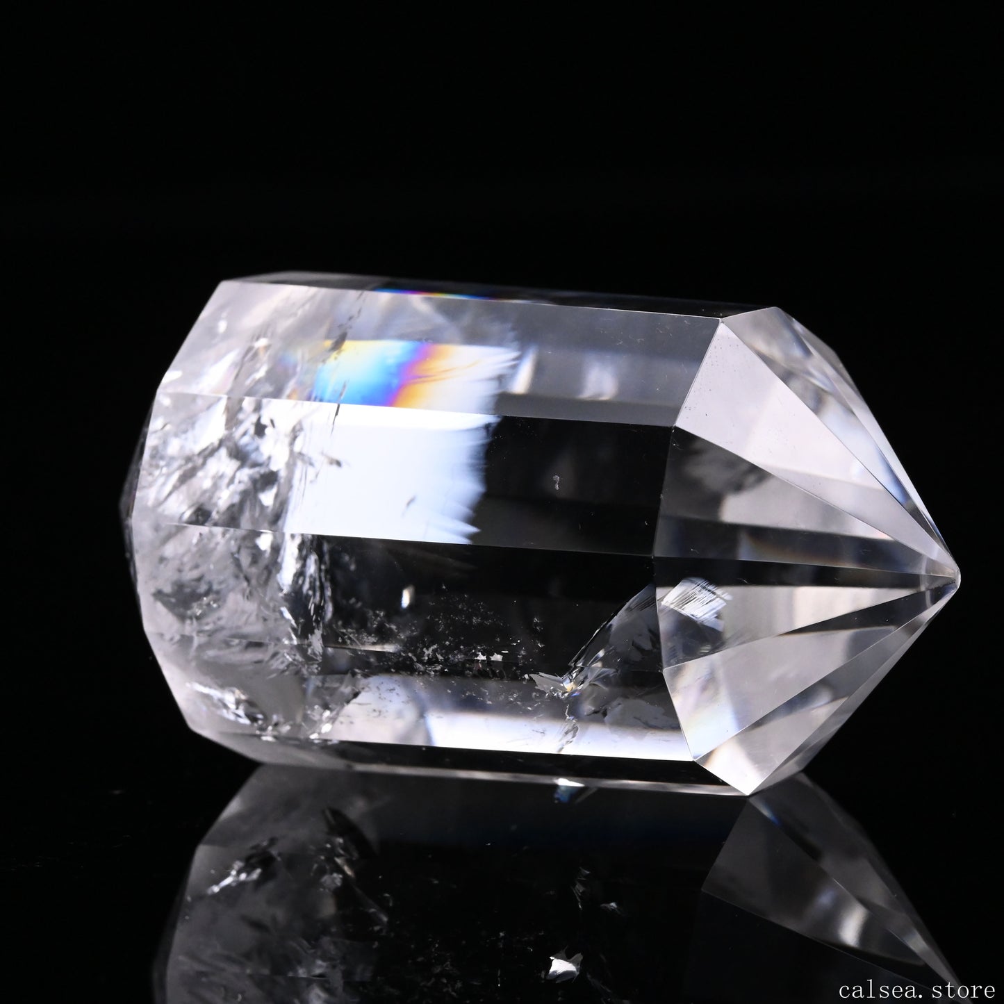 Rainbow Clearquartz Vogel Crystal Hand Carved Crystal Point, Crystal Healing